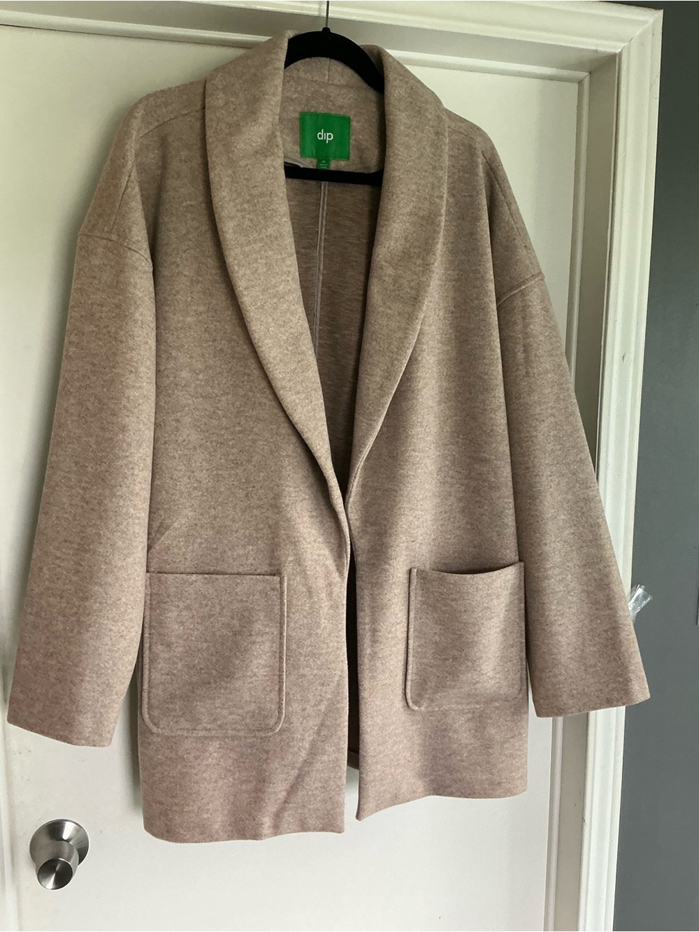 NWOT DIP Sz XL Taupe lightweight “Coatigan” unlined